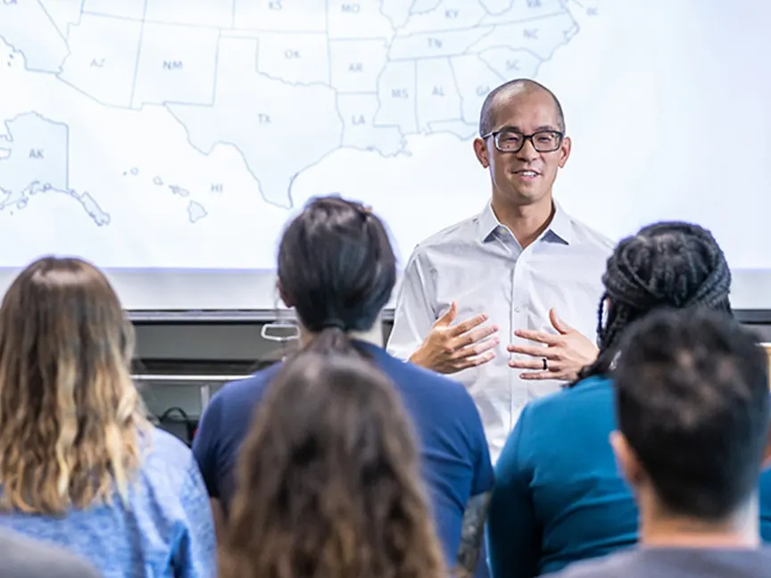 ATSU DAT professor teaching a classroom of future Doctor of Athletic Training students