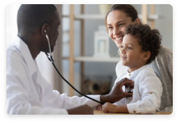 Doctor helping kid