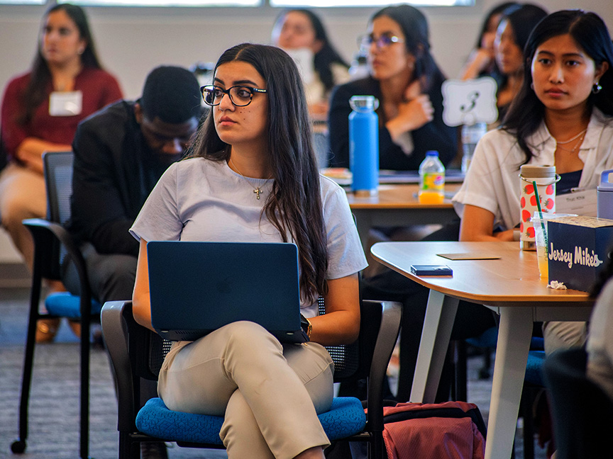 Students listening to class
